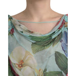Dolce & Gabbana Blue Floral Print Tiered Long Maxi Dress DR281188-38