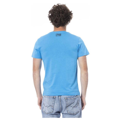 Cavalli Class Light Blue Cotton Men T-Shirt