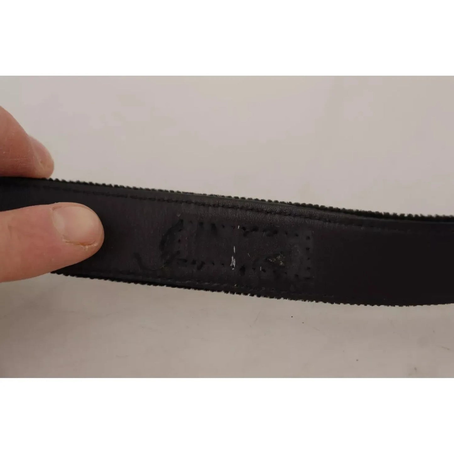 Dolce & Gabbana Black Classic Leather Silver Metal Buckle Belt