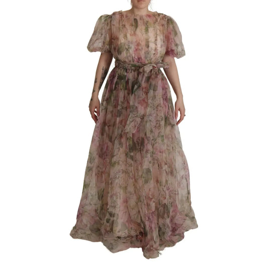 Dolce & Gabbana Multicolor Floral Print Long Maxi Gown Dress DR28738-40