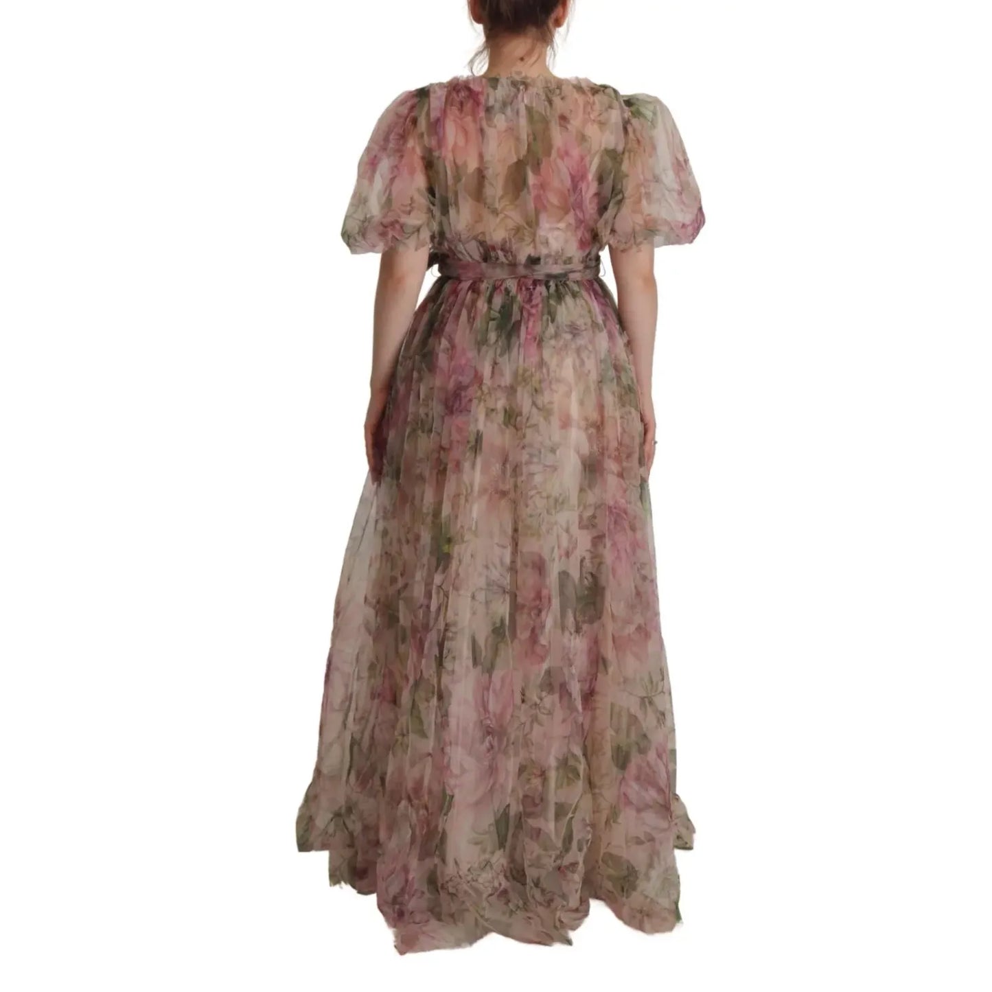 Dolce & Gabbana Multicolor Floral Print Long Maxi Gown Dress