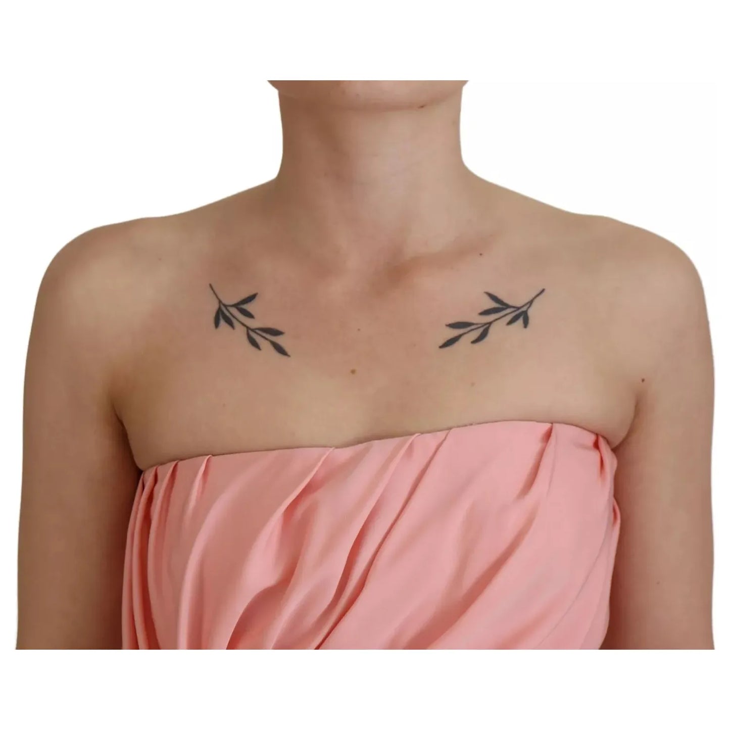 Dolce & Gabbana Pink Silk Stretch Strapless Sheath Midi Dress