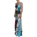 Dolce & Gabbana Silk Multicolor Patchwork Sheath Maxi Dress DR28868-40