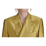 Dolce & Gabbana Gold Satin Long Sleeves Blazer Coat Jacket JKT3490-40