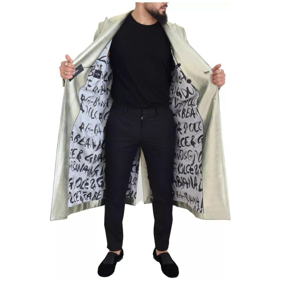 Dolce & Gabbana Gold Viscose Long Double Breasted Jacket JKT3443-50