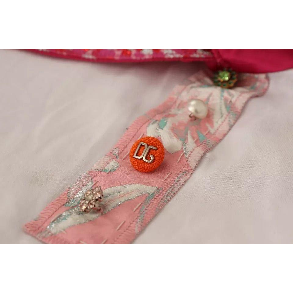 Dolce & Gabbana White Sartoria T-shirt Button Wide Collar Top MAN T-SHIRTS