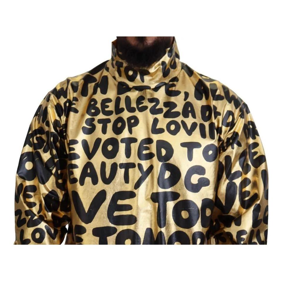 Dolce & Gabbana Gold Logo Print Turtleneck Pullover Sweater TSH83820-48