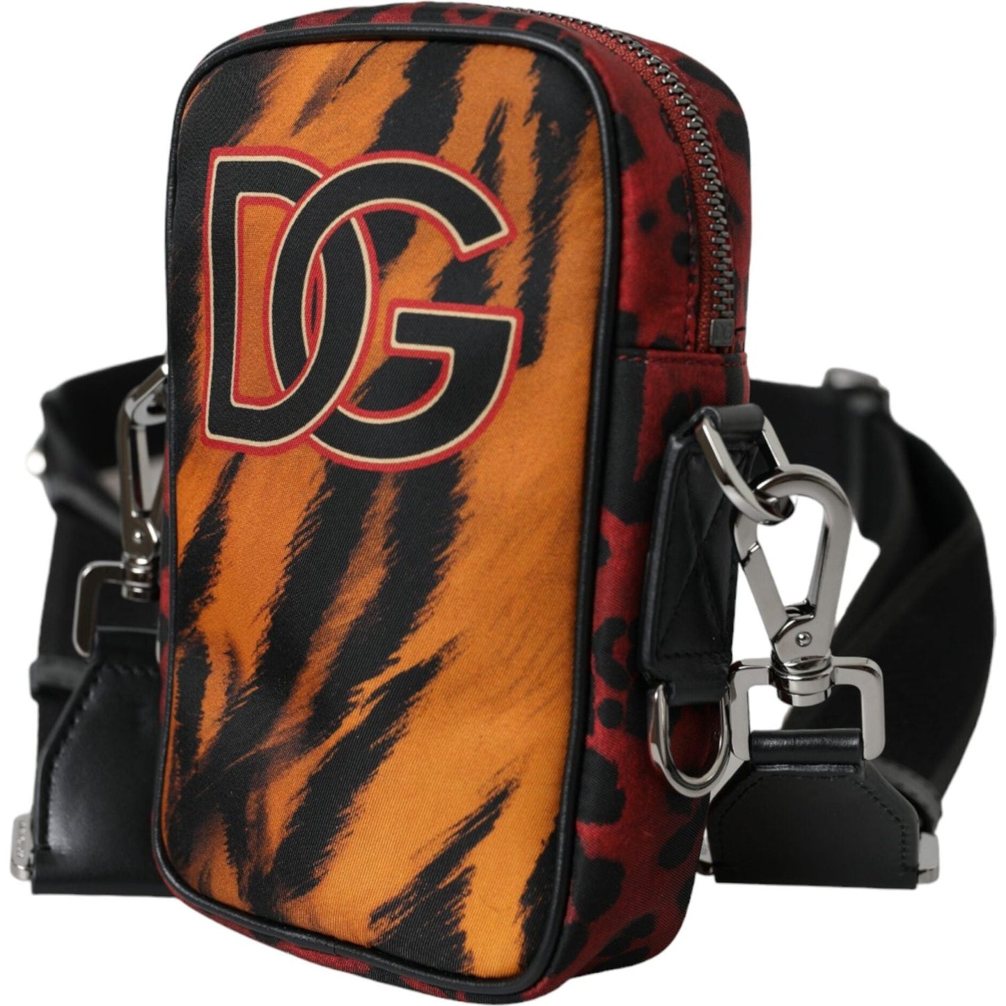 Dolce & Gabbana Multicolor Tiger Print Nylon Logo Cross Body Bag BAG1440