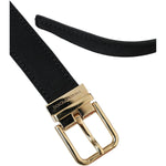 Dolce & Gabbana Black Gros Grain Gold Metal Buckle Belt Men BEL9224-80