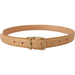 Dolce & Gabbana Beige Exotic Leather Gold Metal Buckle Belt WMB313-75