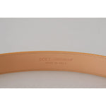 Dolce & Gabbana Beige Exotic Leather Gold Metal Buckle Belt WMB313-75