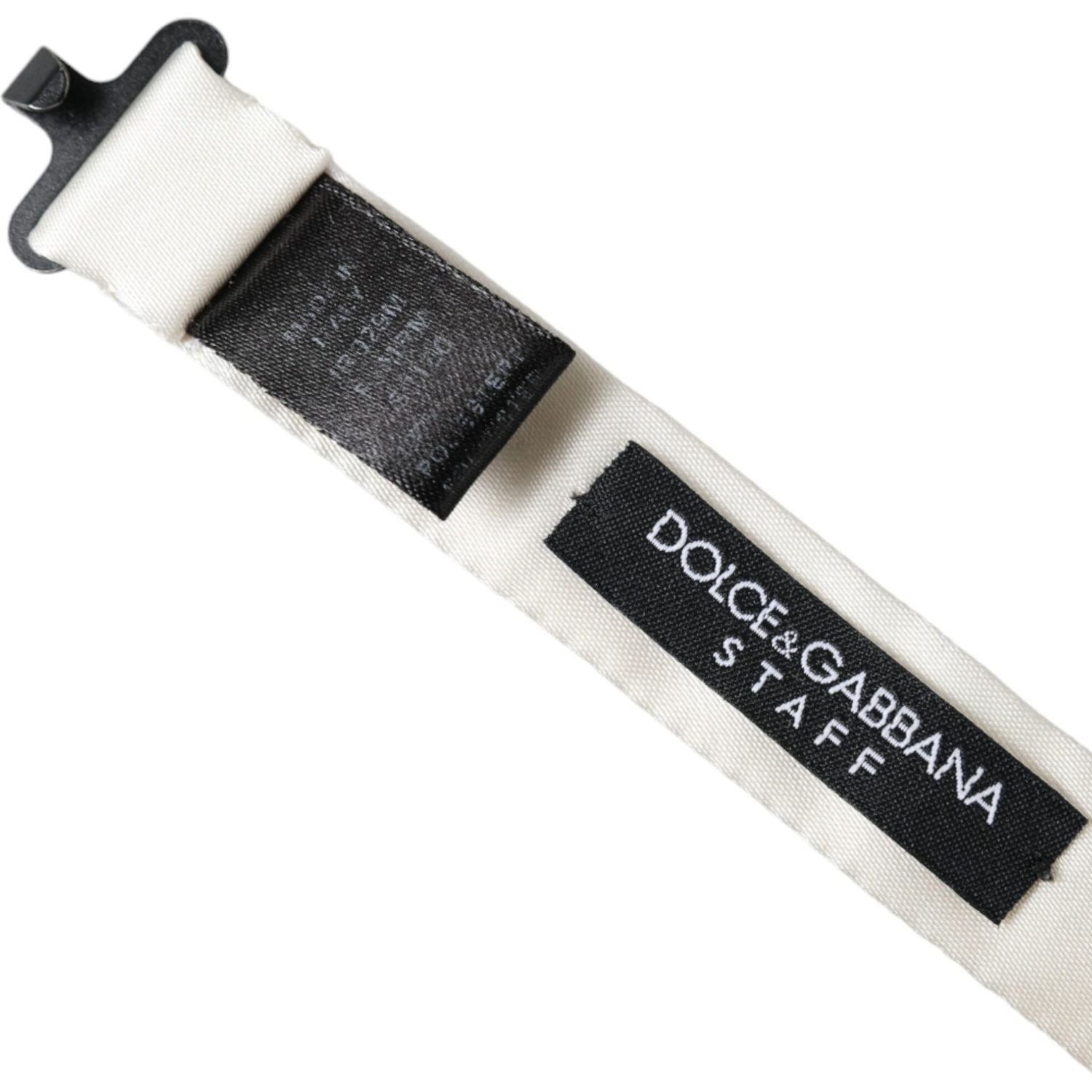 ربطة عنق من البوليستر من دولتشي آند غابانا باللونين الأبيض والأسود للرجال