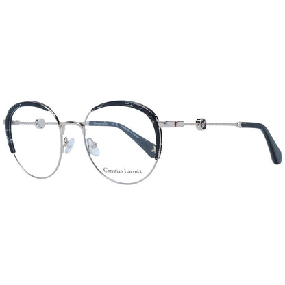 Christian Lacroix Black Metal Glasses (Frames) for women with round full-rim style, black metal frame and branded case included.