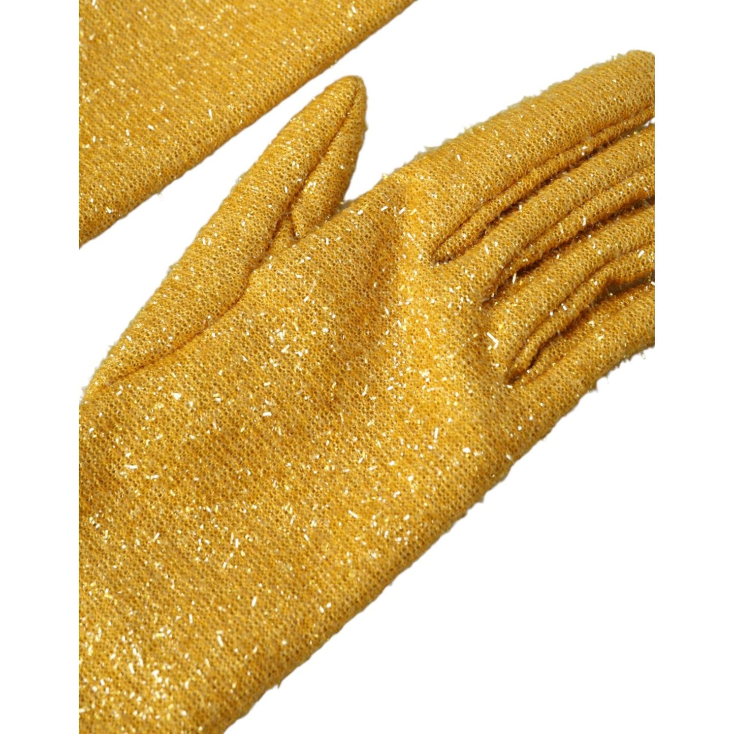 Dolce & Gabbana Gold Lurex Fantasia Mid Arm Length Gloves LB30108-7.5