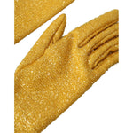 Dolce & Gabbana Gold Lurex Fantasia Mid Arm Length Gloves LB30108-7.5