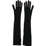 Dolce & Gabbana Black Cashmere Knitted Elbow Length Gloves LB30136-7