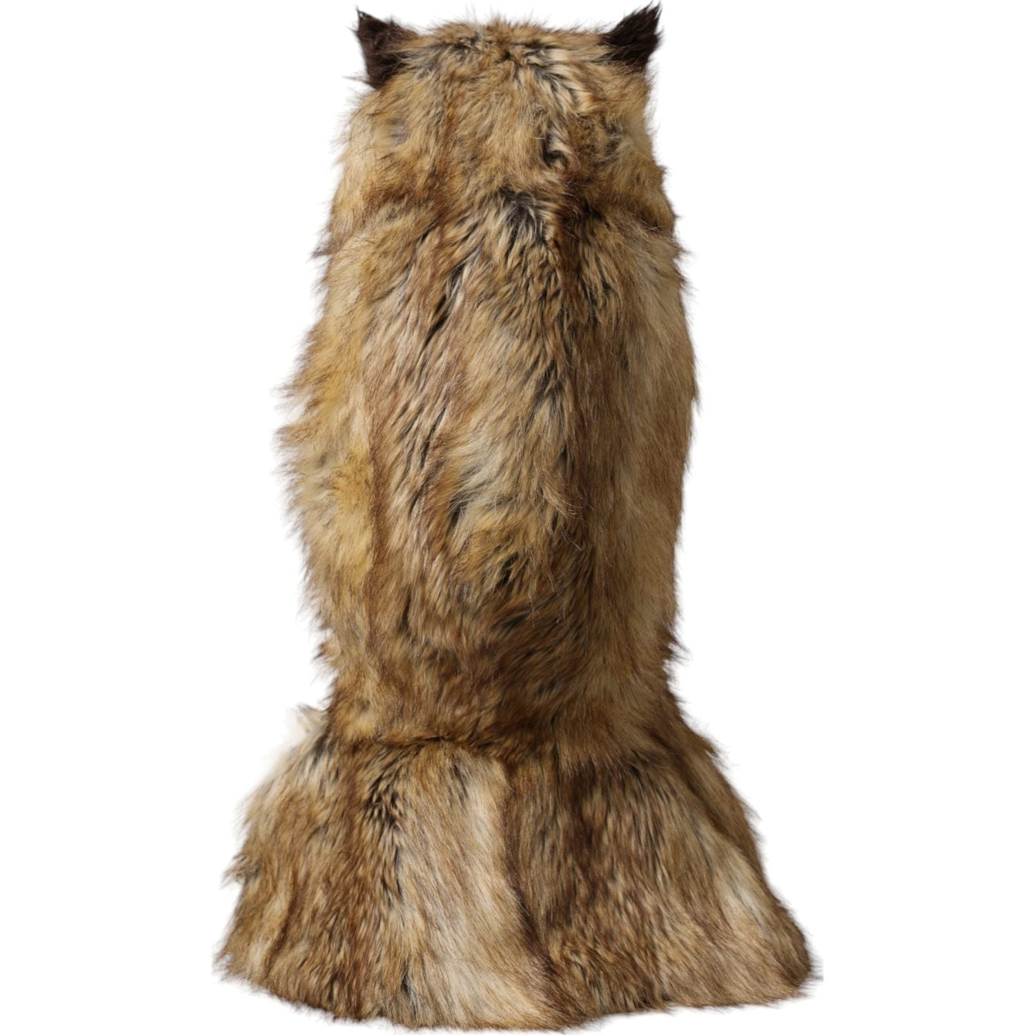 Dolce & Gabbana Brown Owl Faux Fur Whole Head Cap Hat