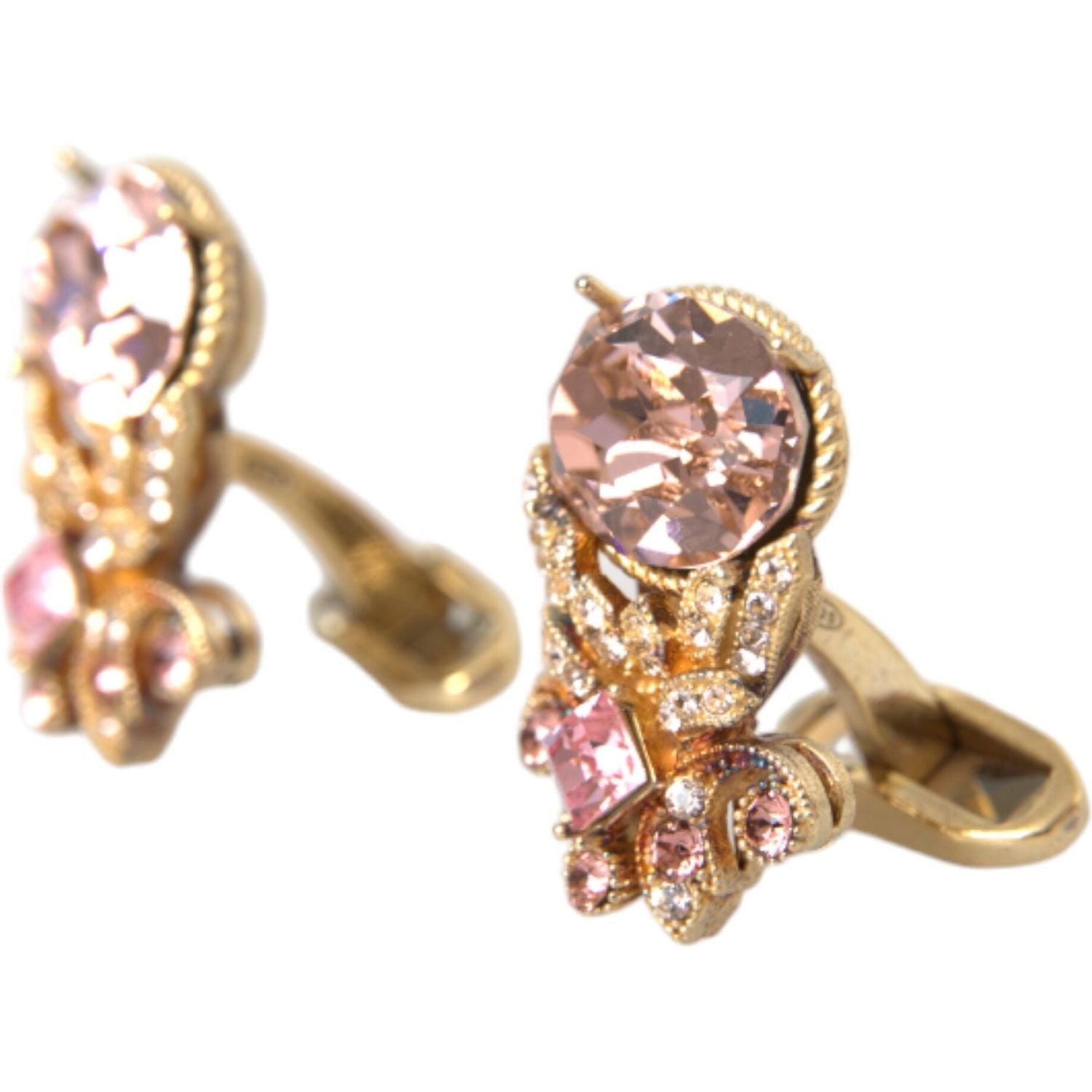 Dolce & Gabbana Gold Tone 925 Sterling Silver Crystal Cufflink