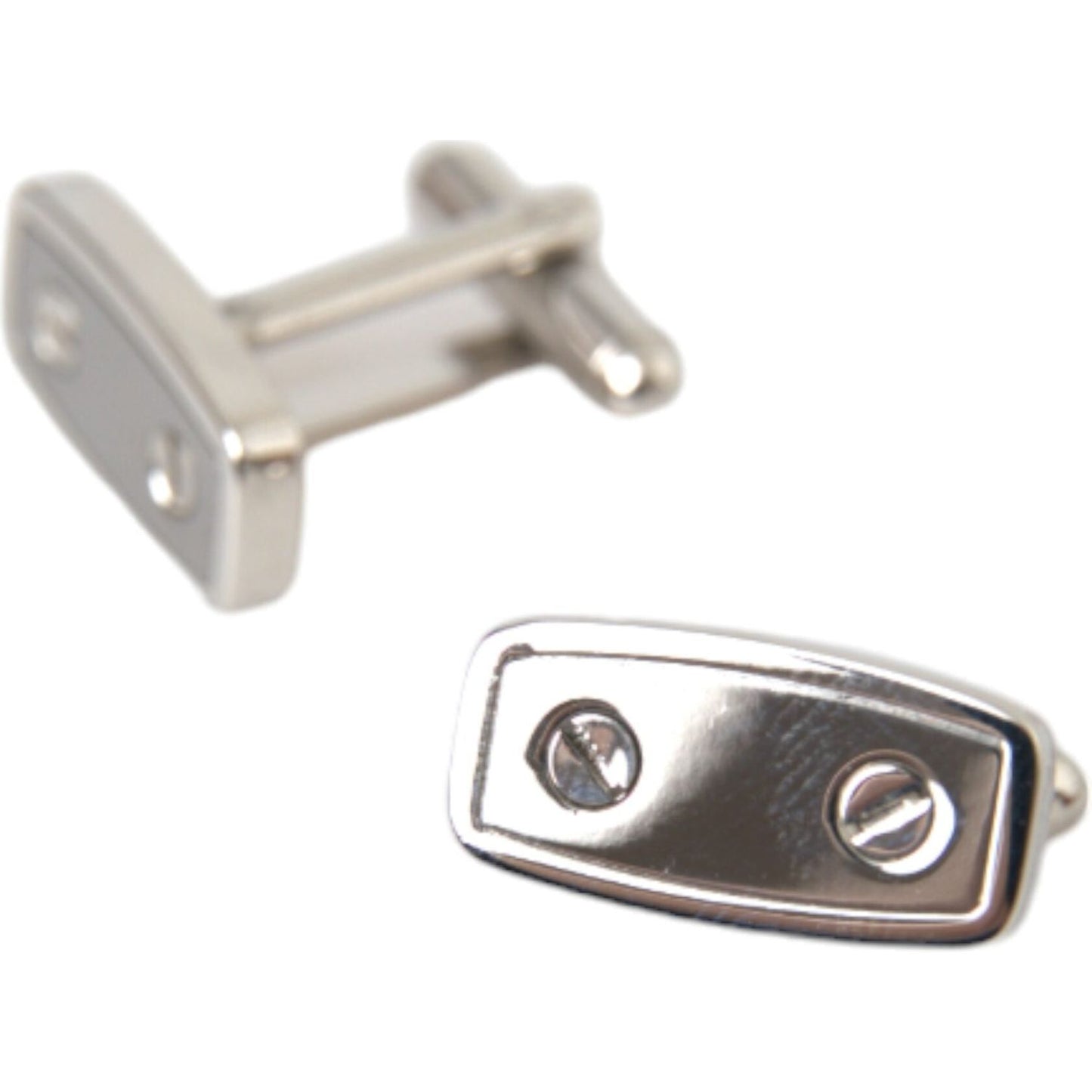 Dolce & Gabbana Silver Plated Metal Brass Pin Men Cufflinks Cufflinks