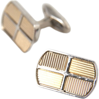Dolce & Gabbana Silver Gold Plated Metal Brass Pin Cufflinks Cufflinks