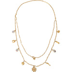 Dolce & Gabbana Gold Tone Chain Brass Charm Statement Sicily Necklace SMY10308