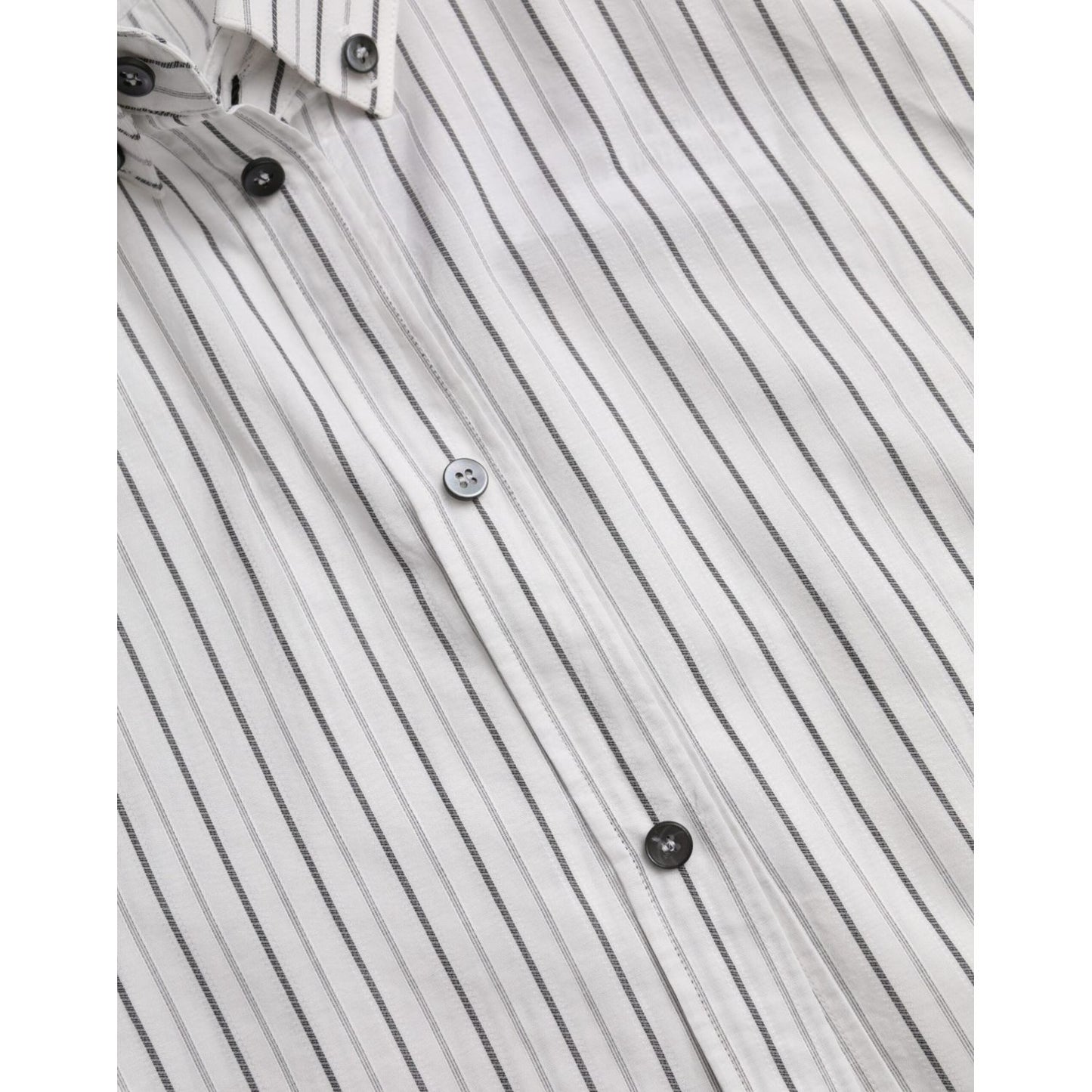 Dolce & Gabbana Black White Striped Formal Dress GOLD Shirt