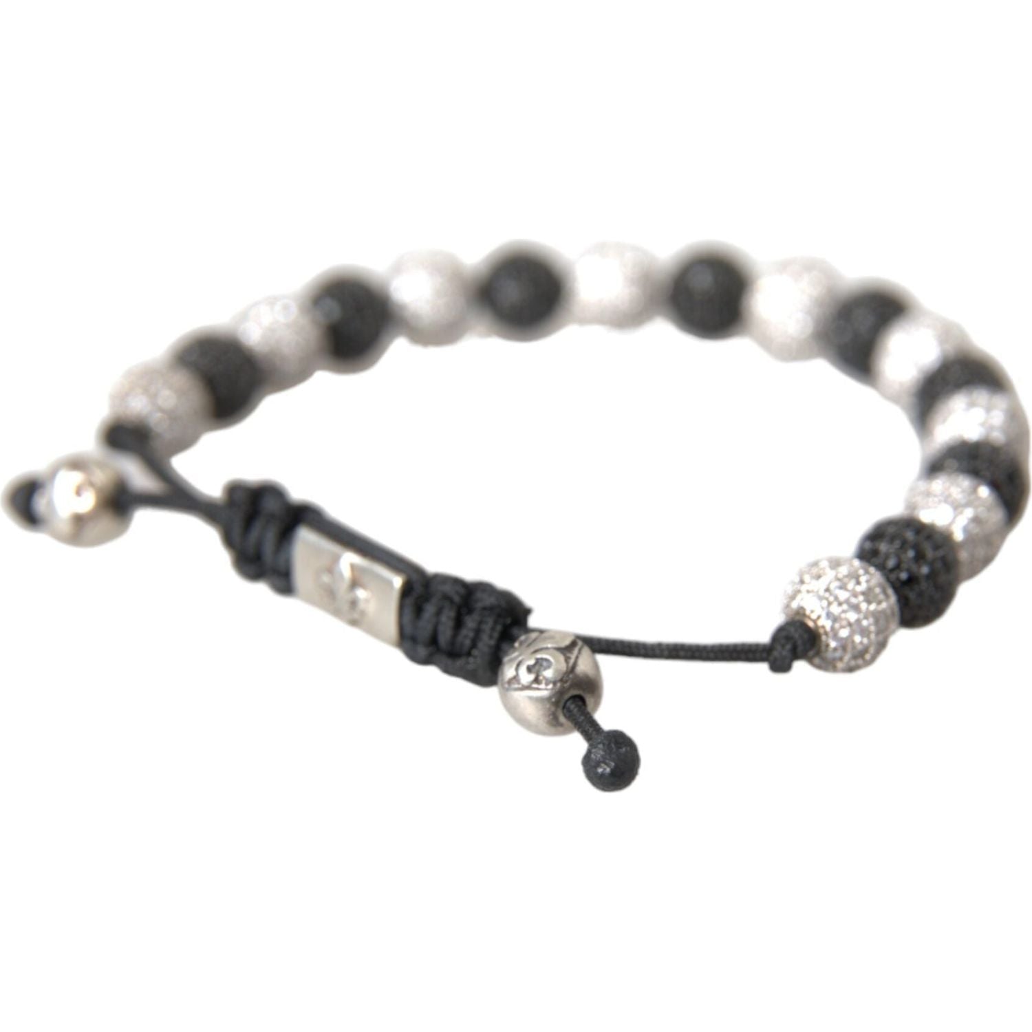 سوار نيالايا من خرز كريستال CZ باللونين الأسود والأبيض