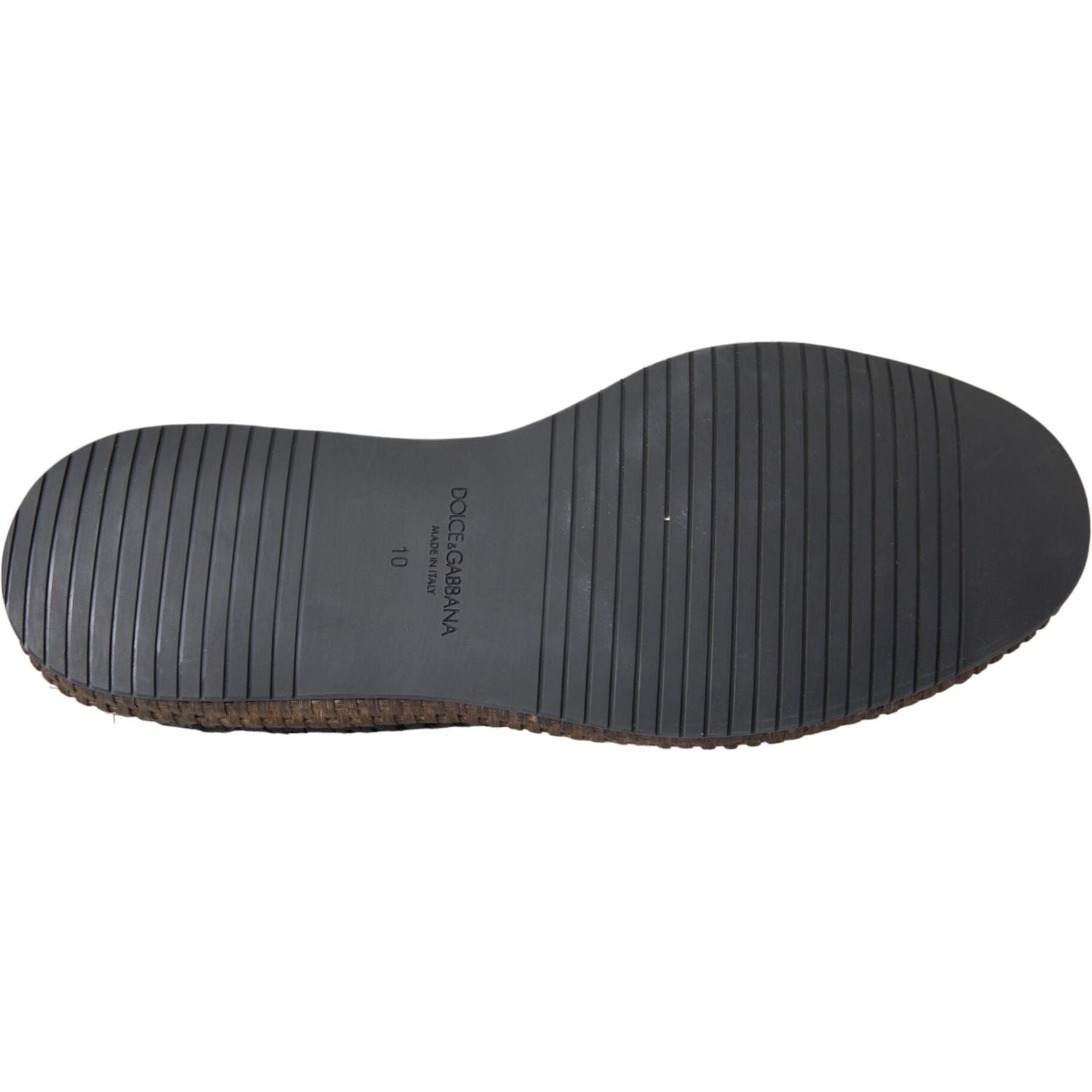 حذاء ديربي من جلد الماعز المنسوج باللون الأسود من دولتشي آند غابانا برباط