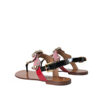Dolce & Gabbana Multicolor Crystal Sandals Flip Flops Shoes LA11059-38