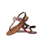 Dolce & Gabbana Multicolor Crystal Sandals Flip Flops Shoes LA11059-38