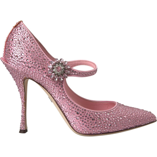 Dolce & Gabbana Pink Strass Crystal Heels Pumps Shoes LA11007-39