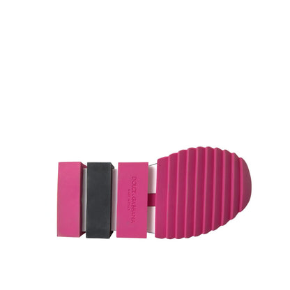 Dolce & Gabbana Pink Sorrento Crystals Sneakers Shoes