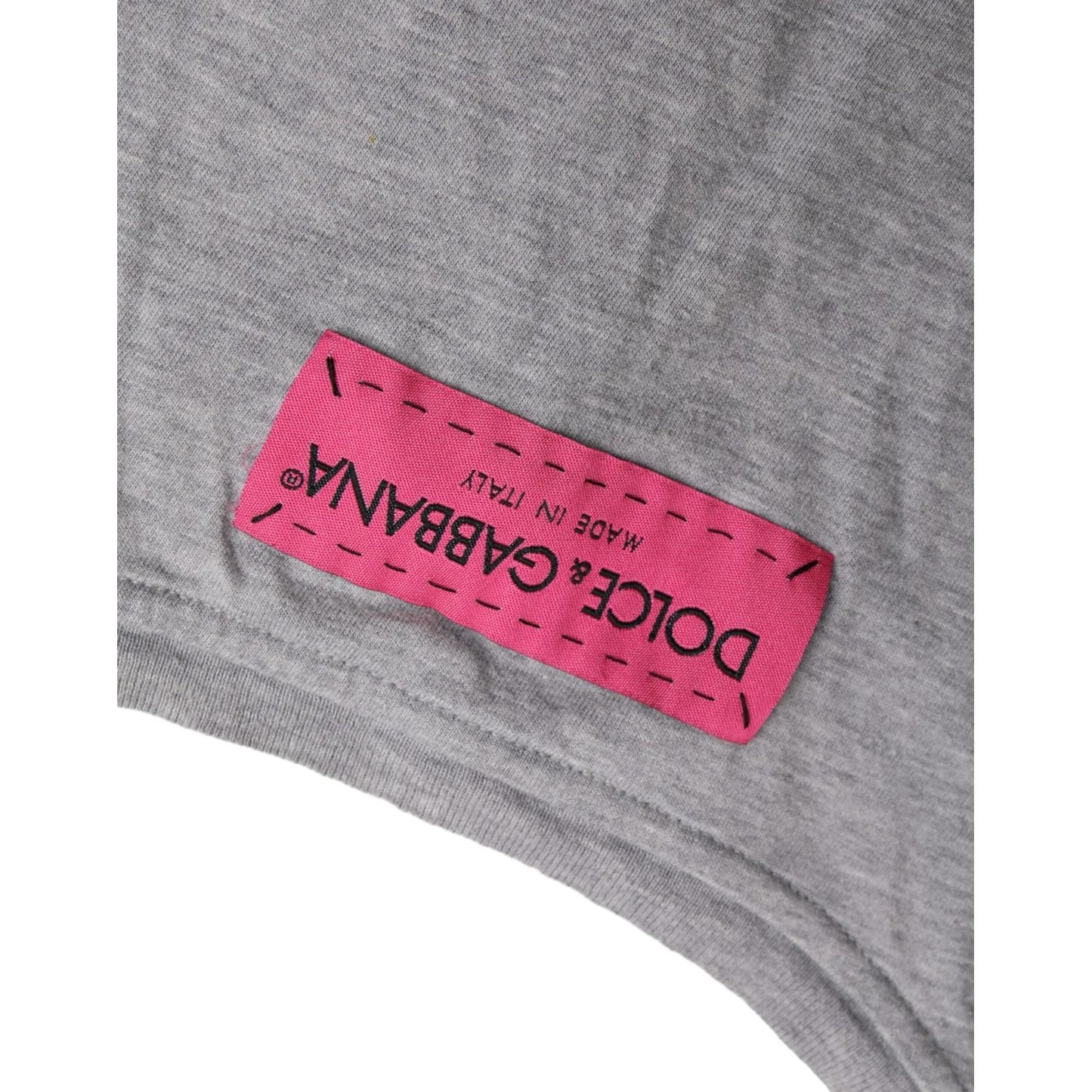 Dolce & Gabbana Gray Cotton L'Amore E'Bellezza Top T-shirt