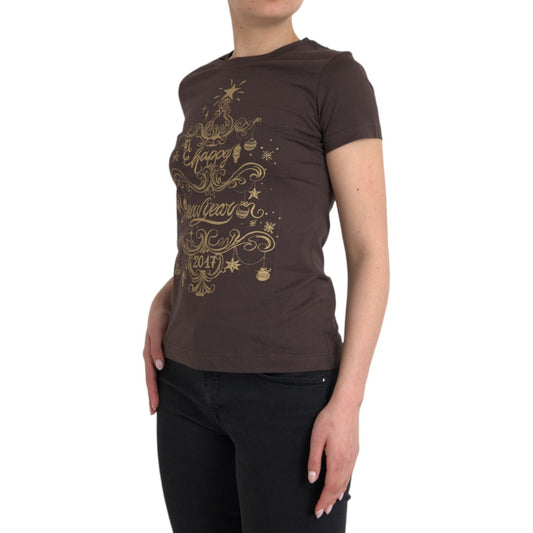 Dolce & Gabbana Brown Crewneck 2017 Motive Print T-shirt TSH84148-42