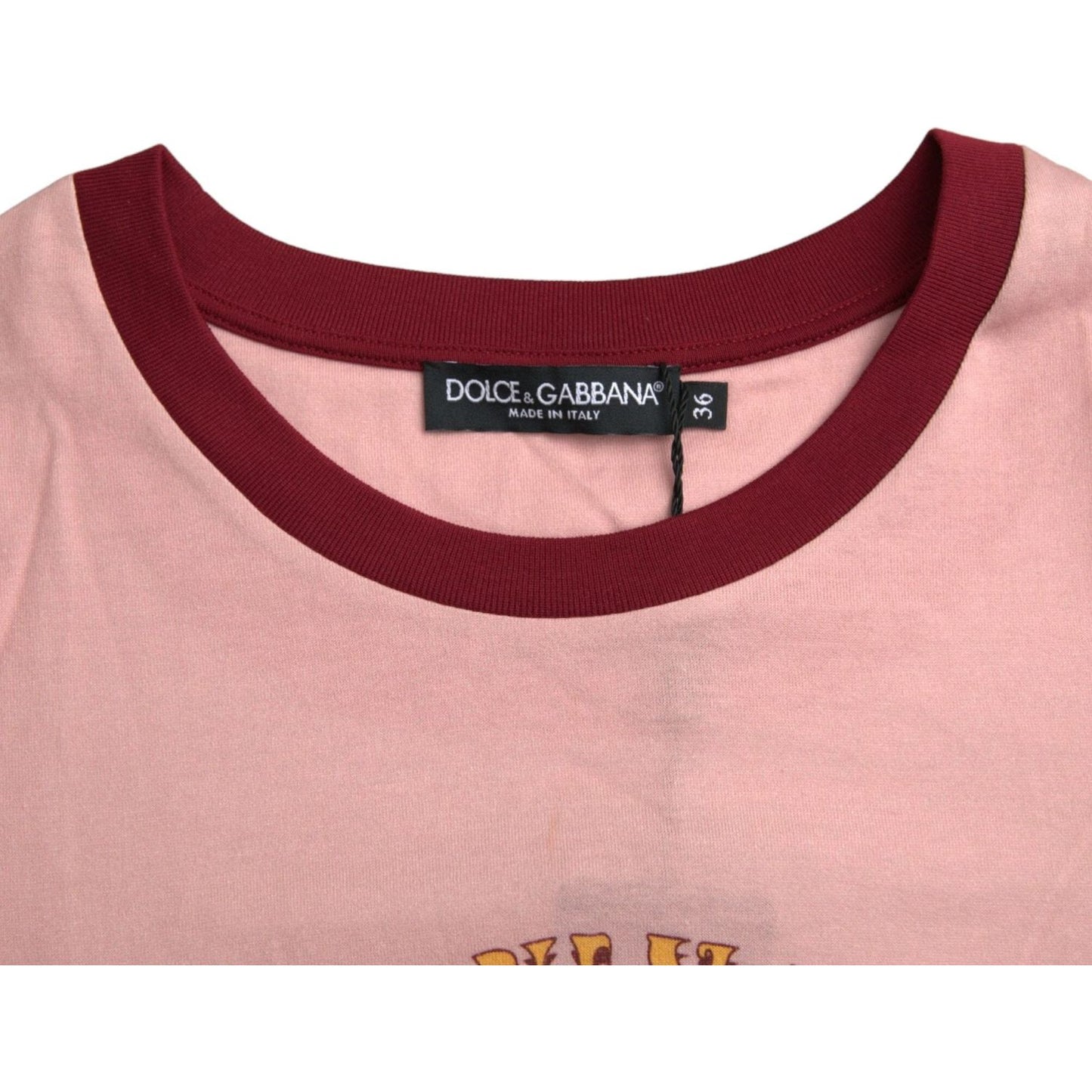 Dolce & Gabbana Pink Cotton Short Sleeves Crew Neck T-shirt