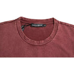 Dolce & Gabbana Maroon Print Round Neck Short Sleeves T-shirt TSH84574-46