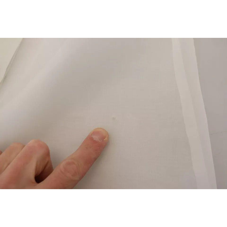 Dolce & Gabbana White Ascot Collar Long Sleeves Blouse Top