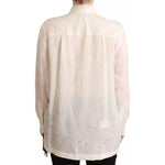 Dolce & Gabbana White Blouse Ascot Collar Shirt Silk Button Top TSH7043-42
