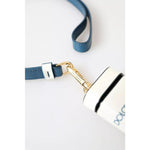 Dolce & Gabbana White Blue Calf Leather Logo Print Strap Airpods Case SMY101189