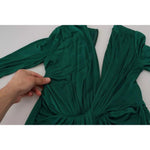 Dolce & Gabbana Dark Green Viscose Long Sleeve Midi Dress DR28733-40