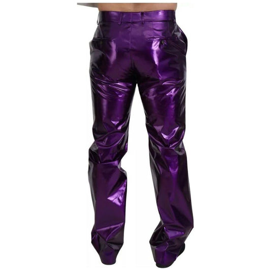 Dolce & Gabbana Purple Shining Men Casual Pants PAN74275-44