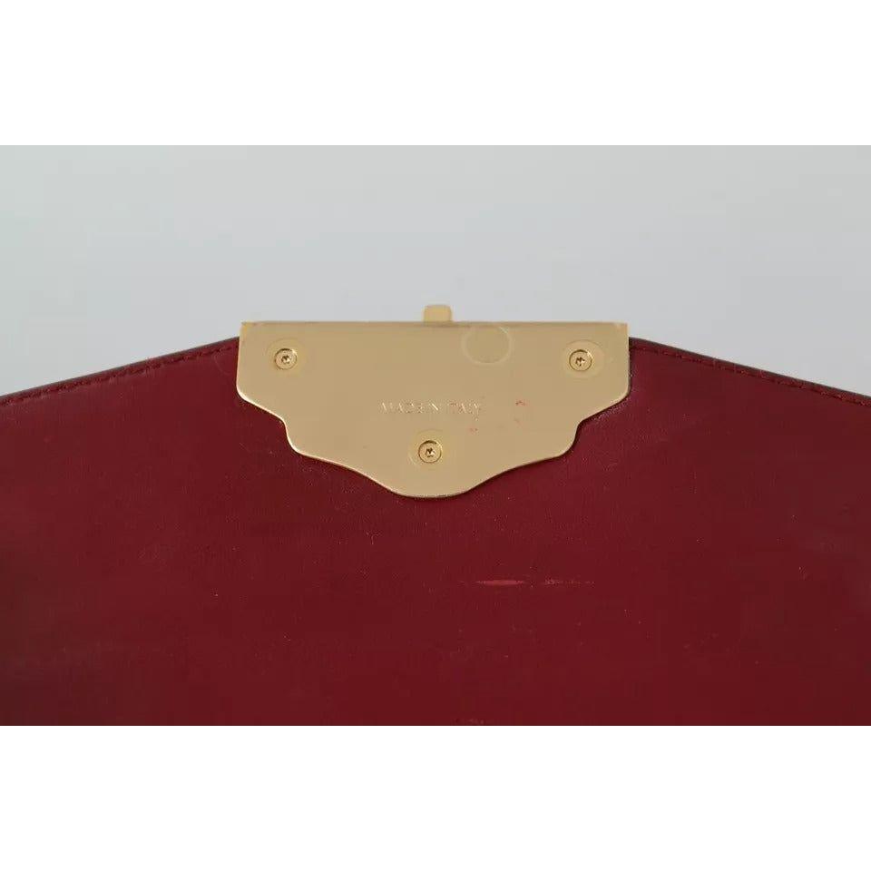 Dolce & Gabbana Black Leather Gold Metal Mini Women Purse Bag Lucia Wallet