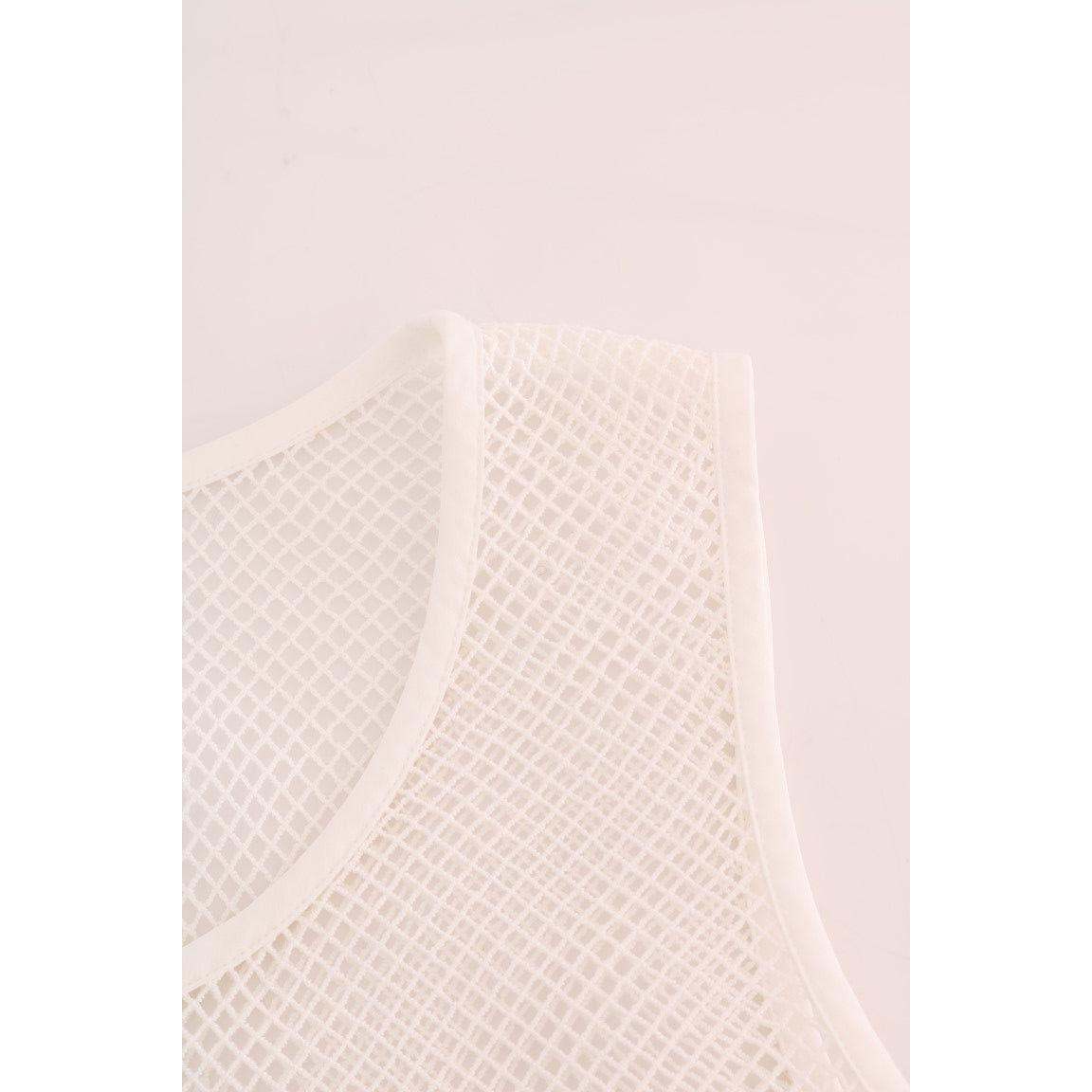 无袖透明网眼背心