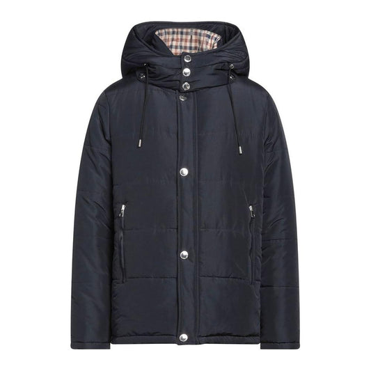 Aquascutum Blue Polyamide Men Jacket