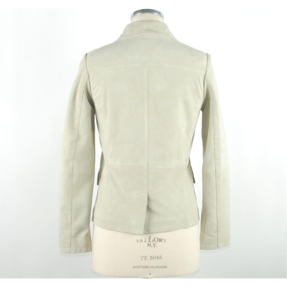 Emilio Romanelli White Leather Women Jacket EM-946-IT42|M
