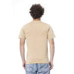 Cavalli Class Beige Cotton Men T-Shirt