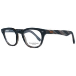 Ermenegildo Zegna Black Men Glasses Frame trapezium style, plastic full-rim, 48-22-145 dimensions.