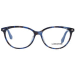 Longines Blue Women Glasses Frame, full-rim cat eye style with blue plastic frame and demo lenses, size 54-14-140.