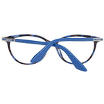 Longines Blue Women Glasses Frame, full-rim cat eye style with blue plastic frame and demo lenses.