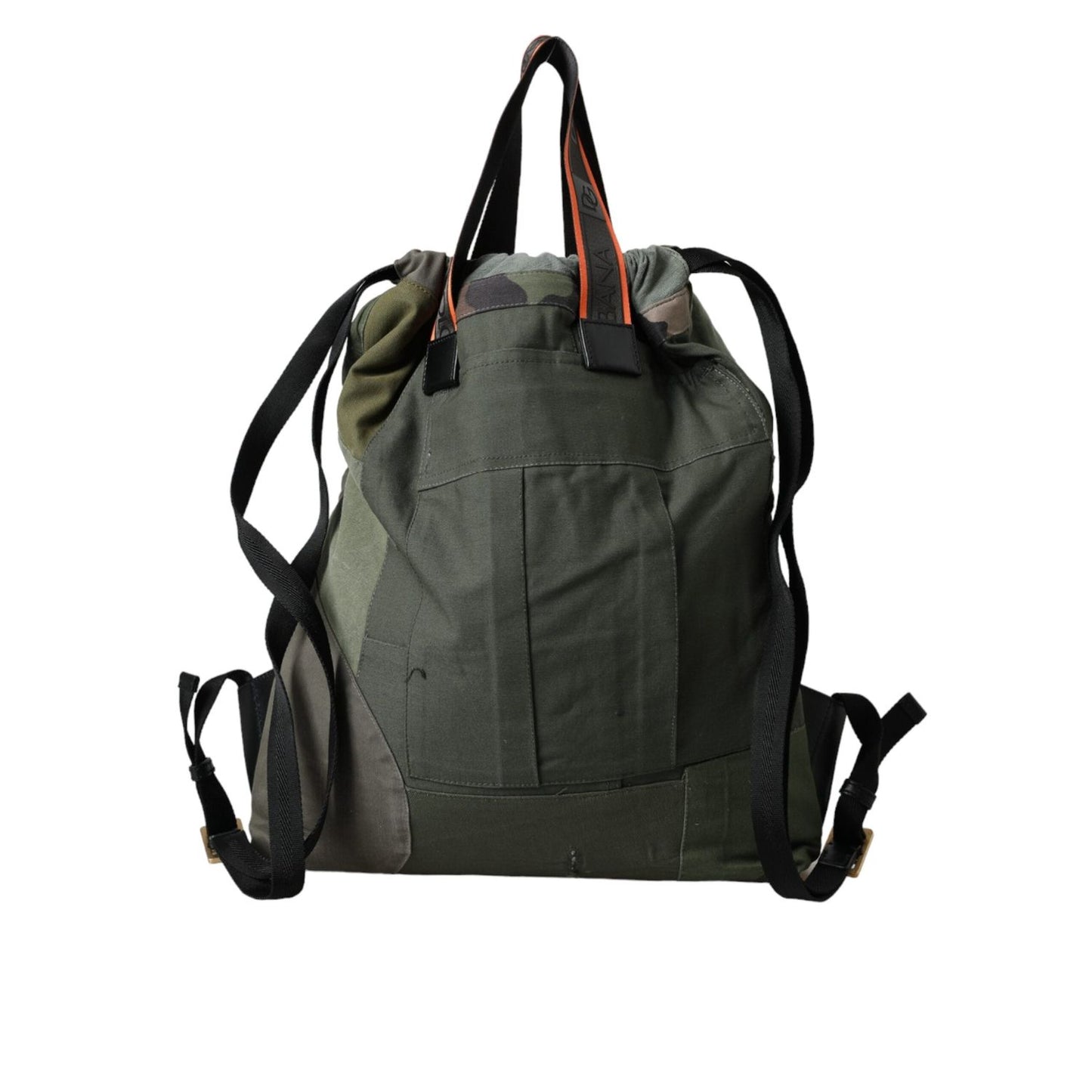 Dolce & Gabbana Military Green Patchwork Rucksack Backpack Bag BAG1481
